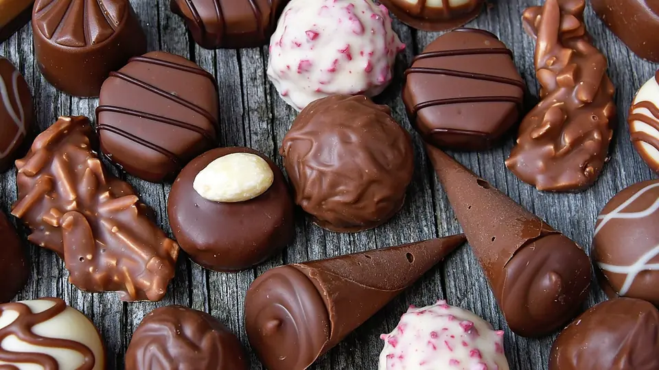 Truffes au chocolat sur un plateau